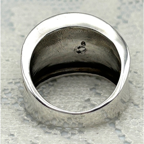 Vintage 925 Selling Silver Wide Band Flower and Vine Ring Size 5 1/2 ~ 5.5 - Picture 5 of 13